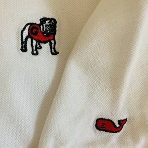 Vineyard Vines White Polo with Red Accents